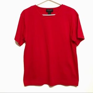 Anne Klein 100% cotton red basic t-shirt size medium